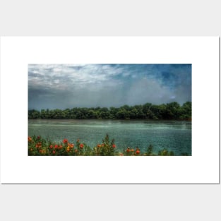 Picturesque scenic tranquil landscape of Danube river Posters and Art